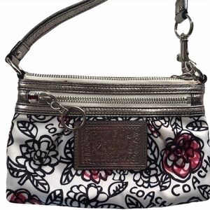 COACH poppy sateen mini evening bag wristlet
